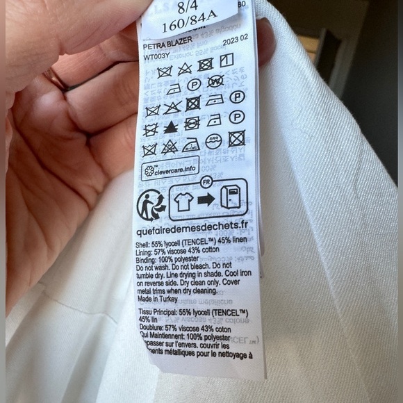 NWT ALLSAINT Petra Linen Blend White Oversized Blazer in Size 4 - Picture 9 of 17